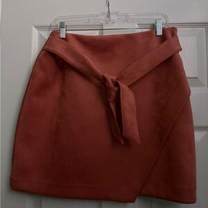 LOFT Orange Mini Wrap Skirt Tie Front Casual